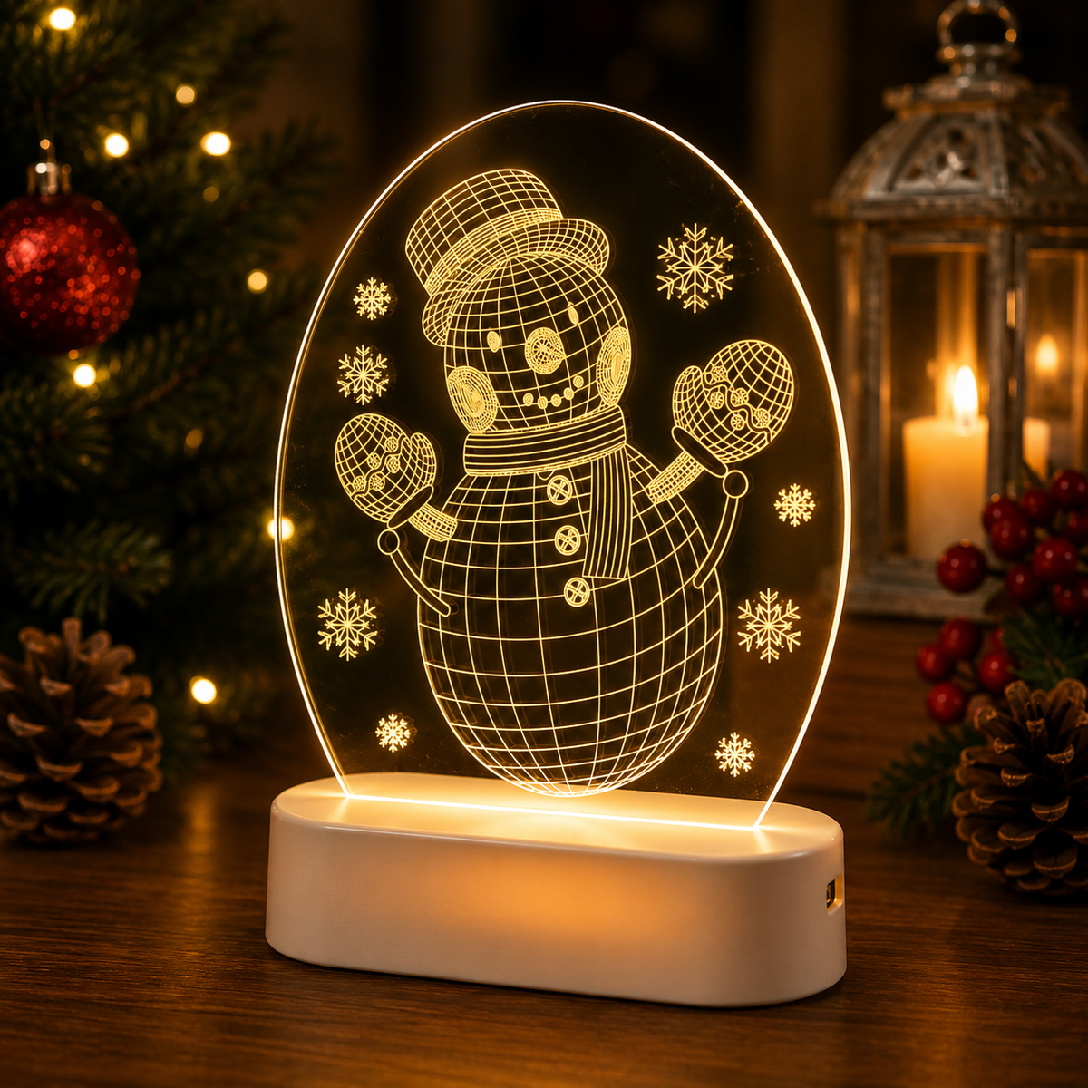 Christmas LED Acrylic Night Light – 10 Festive Designs