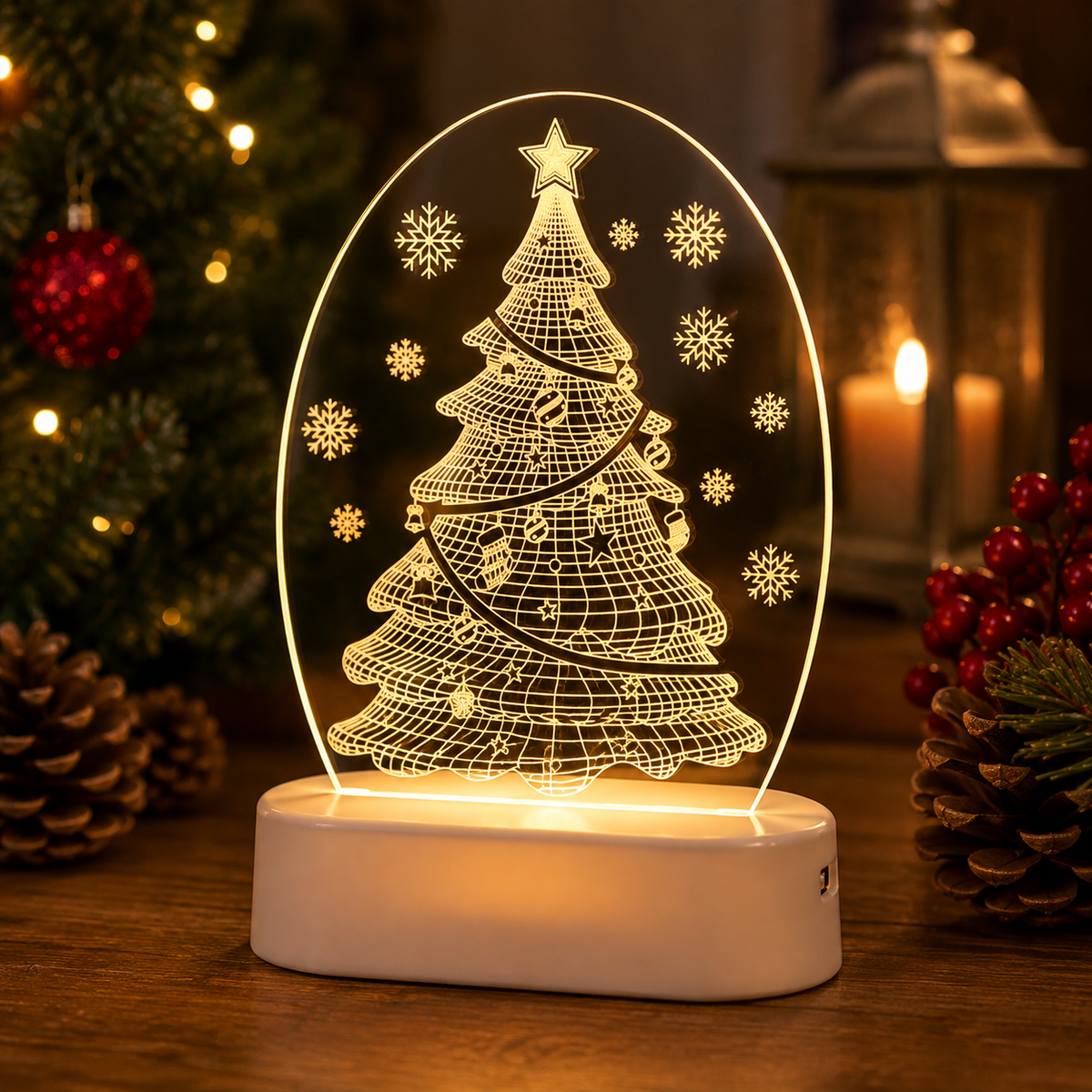 Christmas LED Acrylic Night Light – 10 Festive Designs