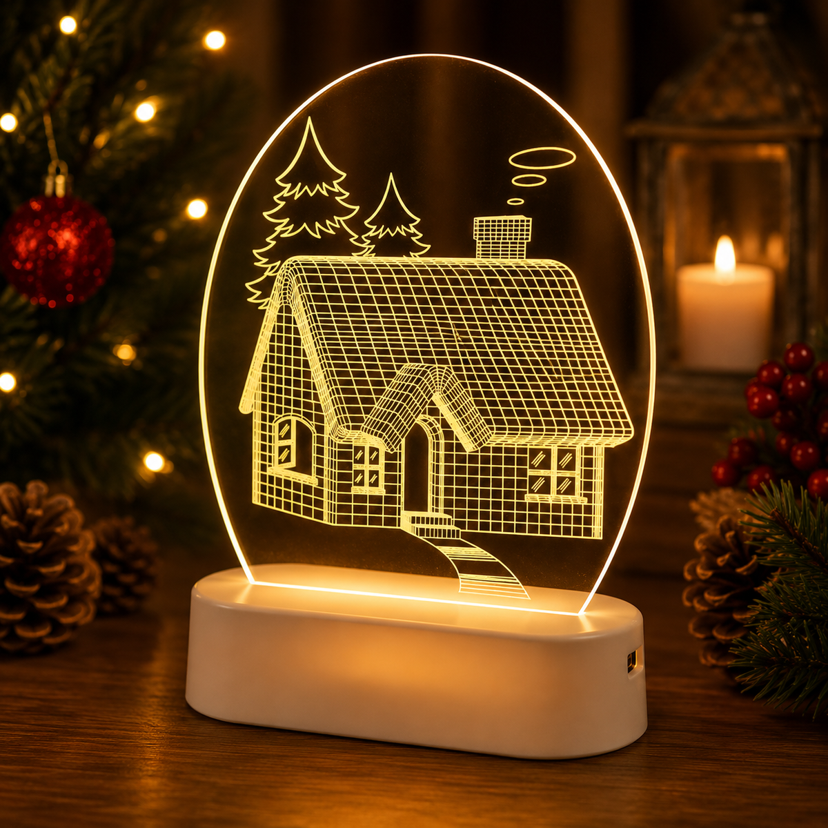 Christmas LED Acrylic Night Light – 10 Festive Designs