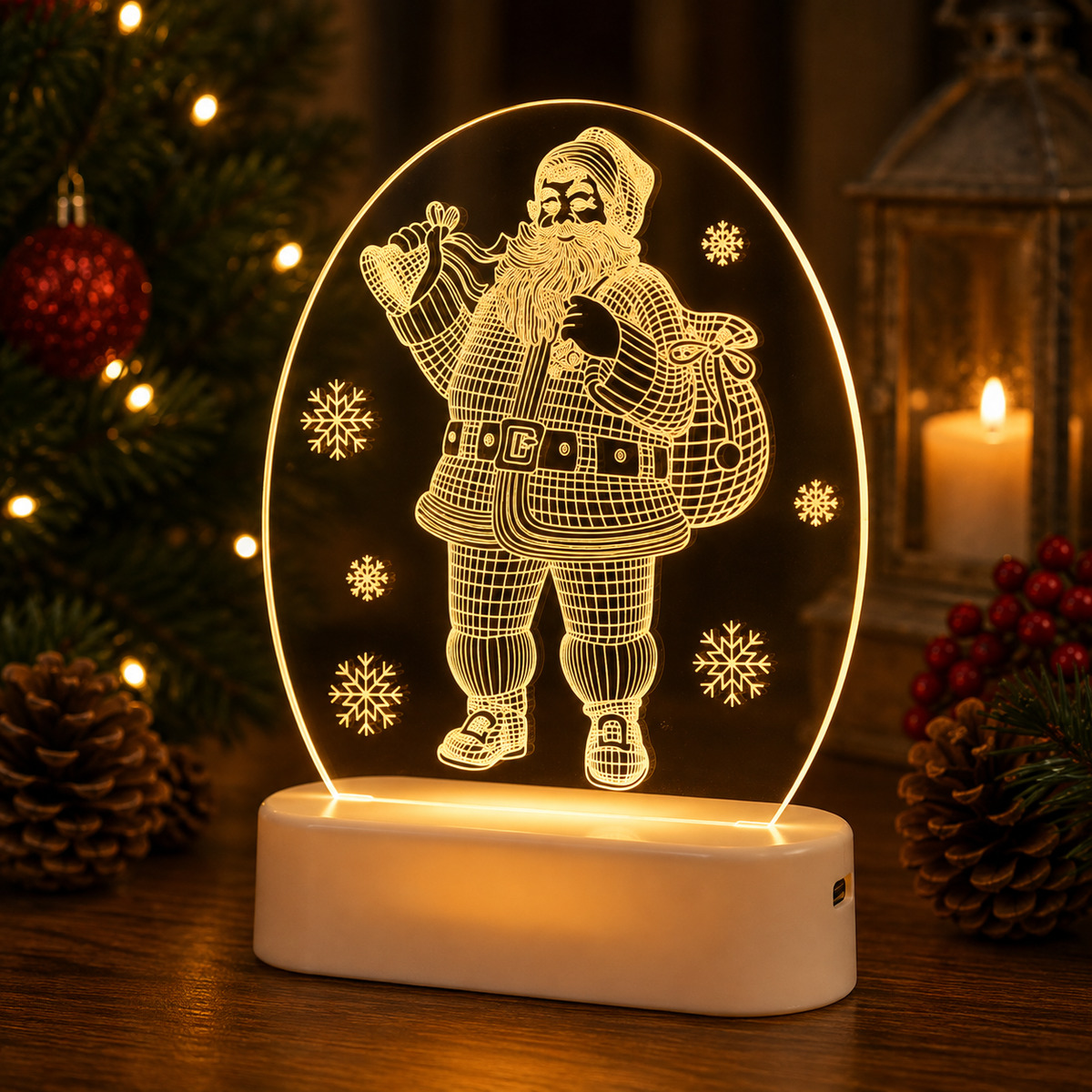 Christmas LED Acrylic Night Light – 10 Festive Designs