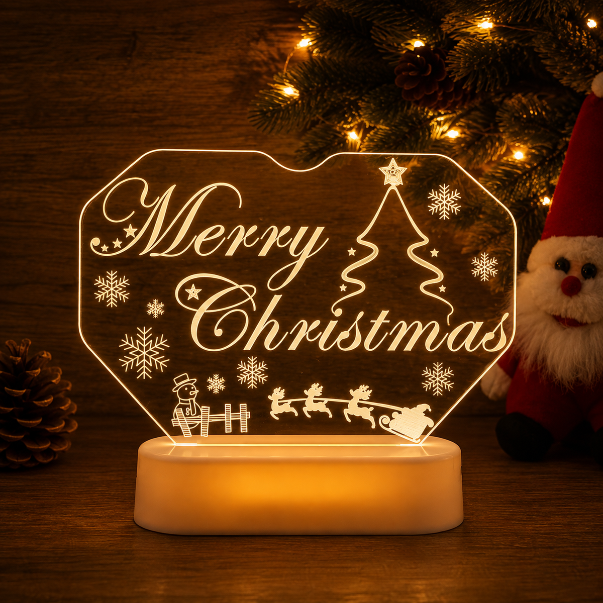 Christmas LED Acrylic Night Light – 10 Festive Designs