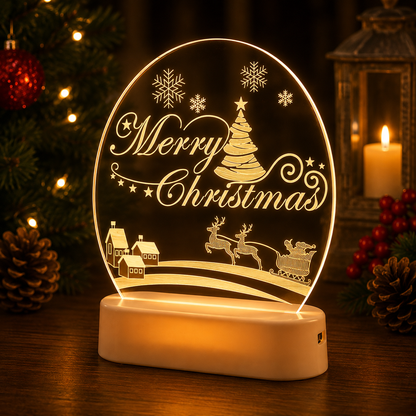 Christmas LED Acrylic Night Light – 10 Festive Designs