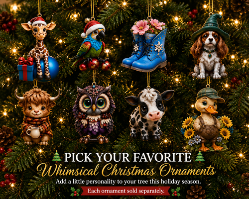 Whimsical Christmas Acrylic Tree Ornaments