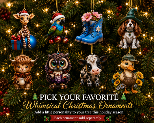 Whimsical Christmas Acrylic Tree Ornaments