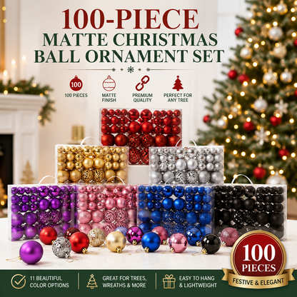 100-Piece Christmas Ball Ornament Set