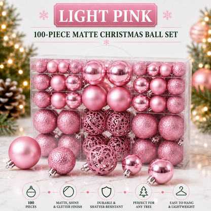 100-Piece Christmas Ball Ornament Set