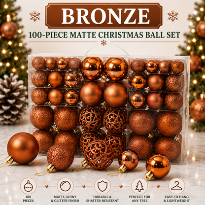 100-Piece Christmas Ball Ornament Set