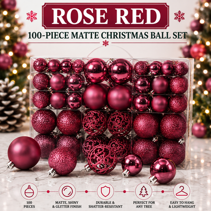 100-Piece Christmas Ball Ornament Set