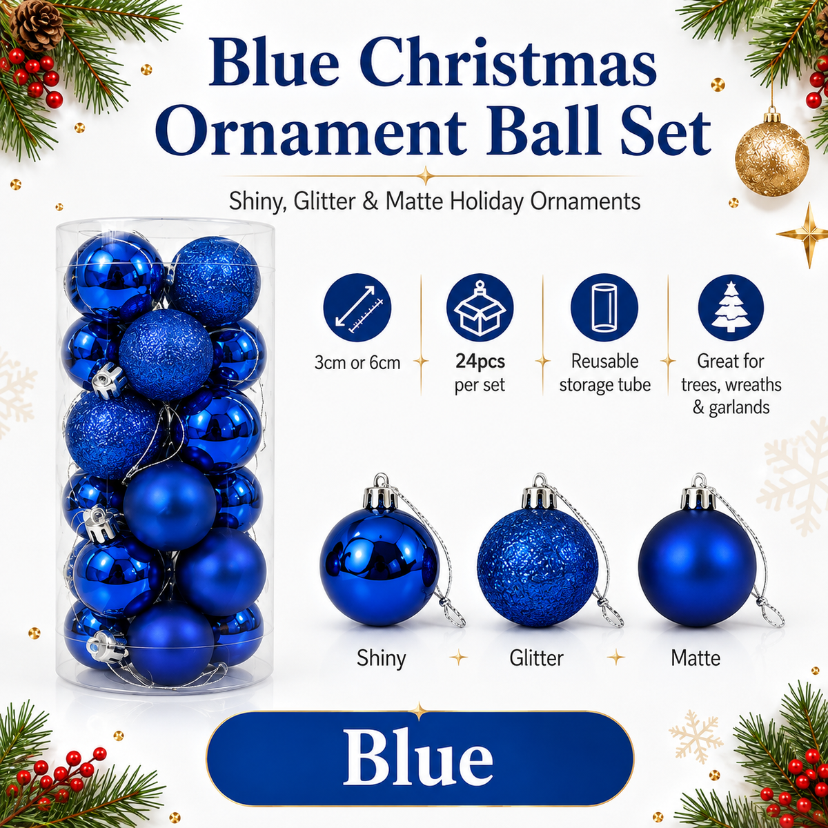 Classic Christmas Ornament Set