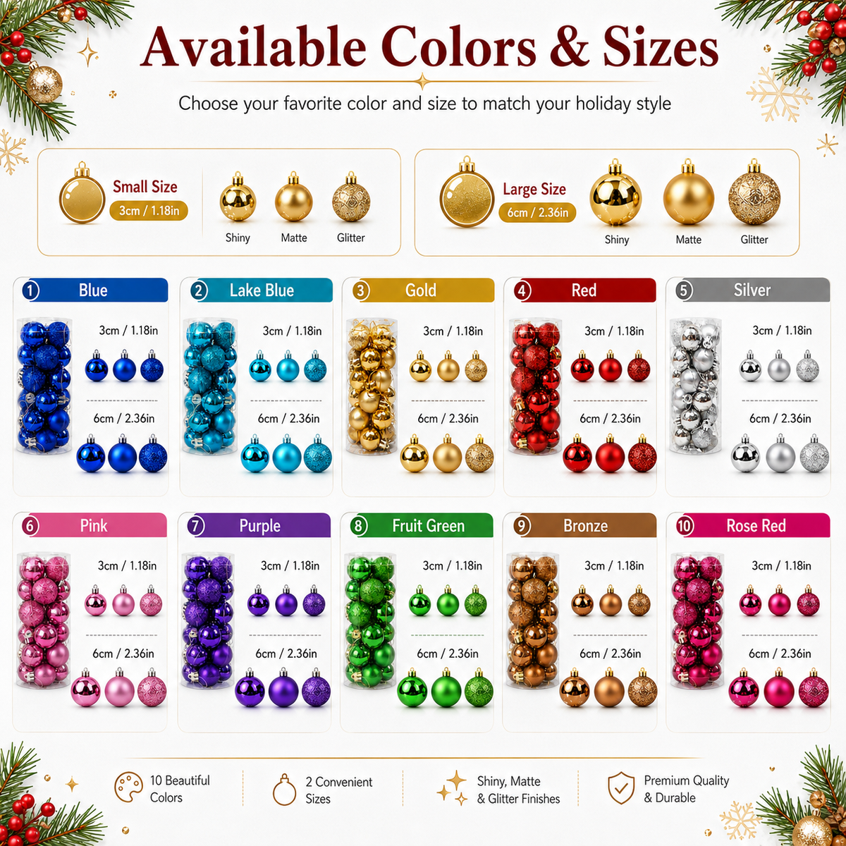 Classic Christmas Ornament Set