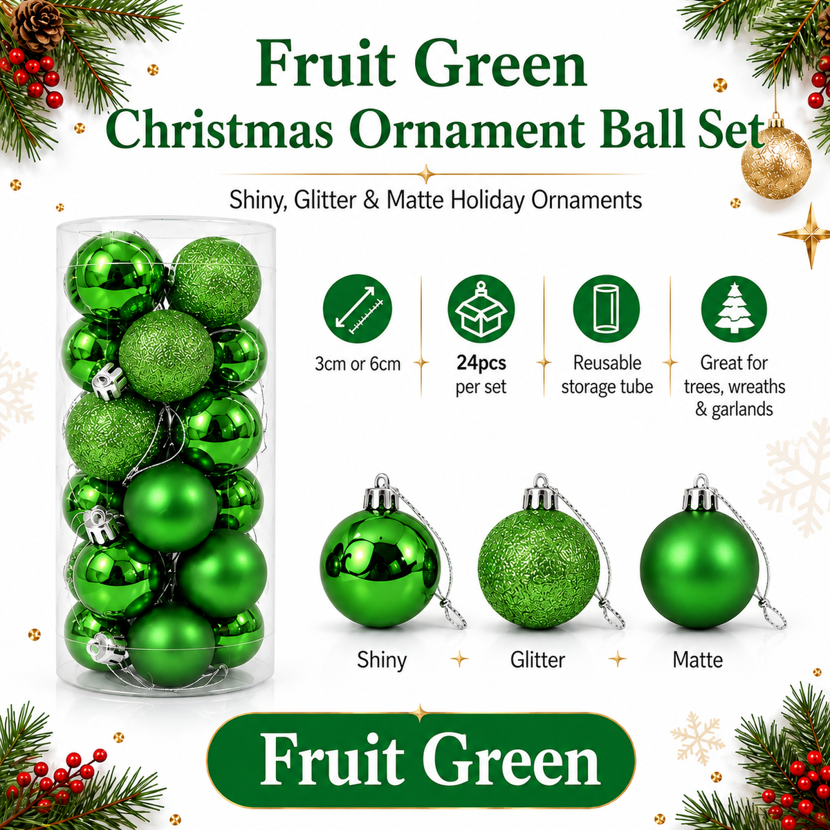 Classic Christmas Ornament Set