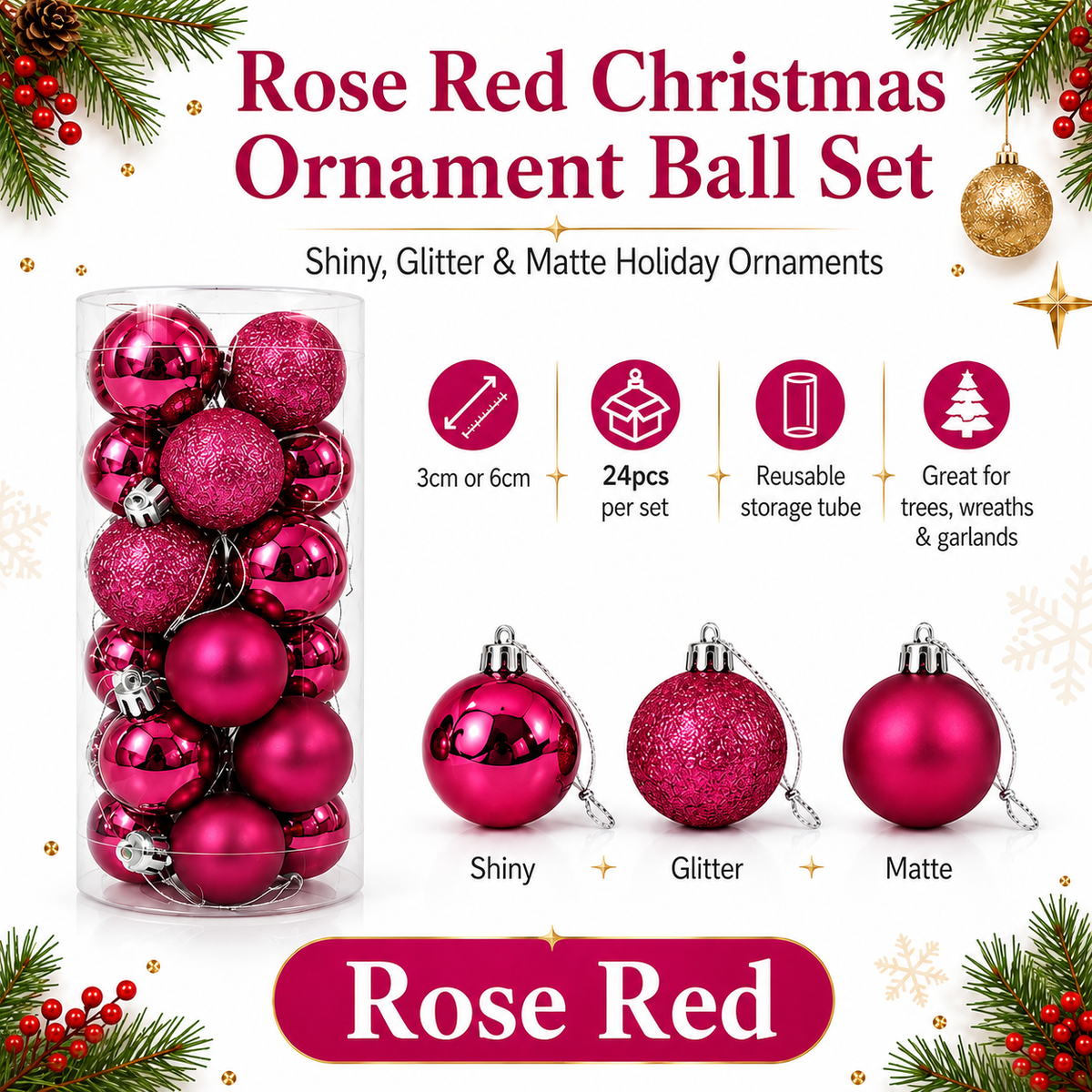 Classic Christmas Ornament Set